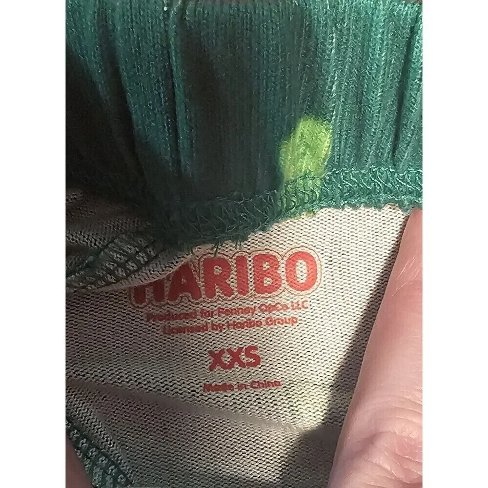 Haribo Pajamas Unisex NWOT Green Red Christmas Holiday Soft Gummy Bear Size XXS